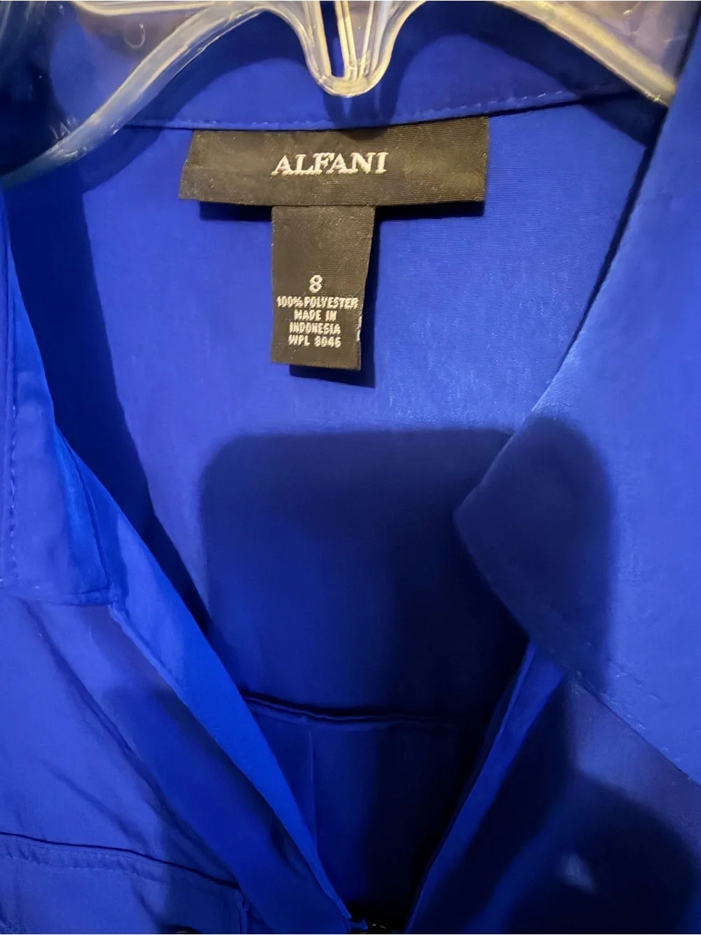 Alfani Cobalt Blue Zip-Front Shirtdress